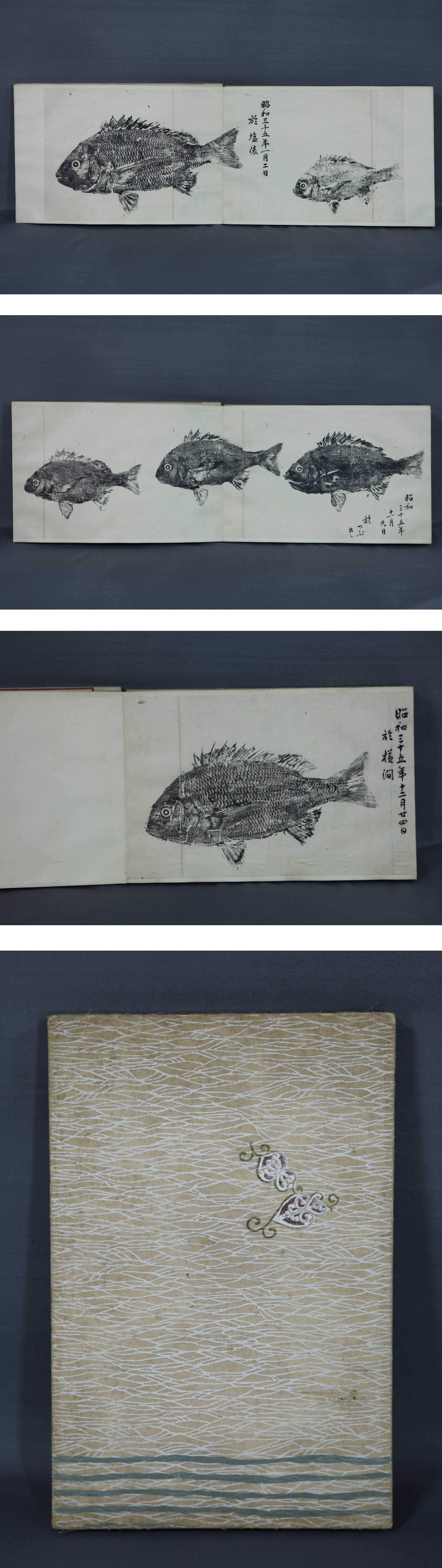 販売売上魚拓 本間 東谷 画帳 共34図◎紙本◎昭和三十二年 1957年 その他