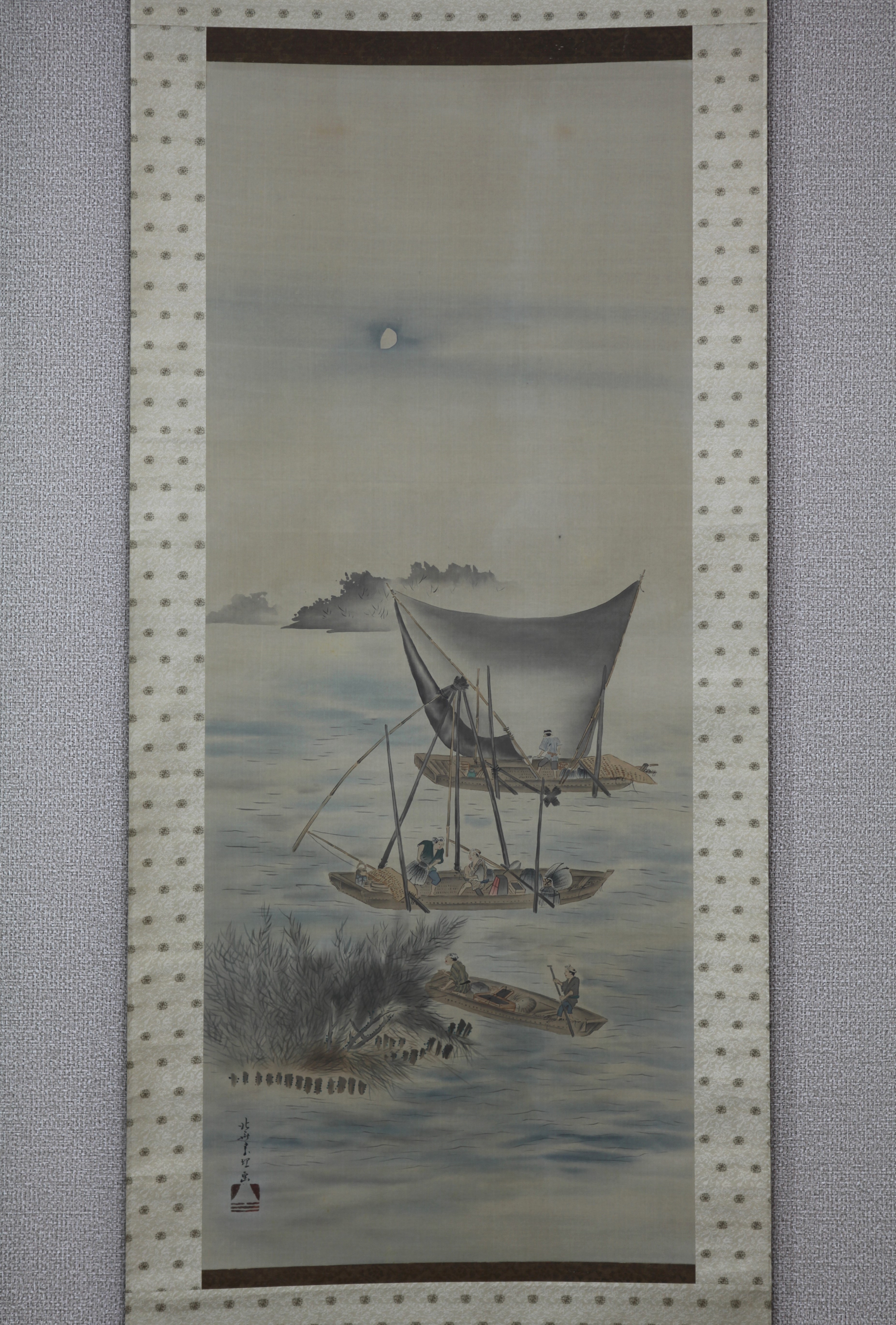 模写 江戸時代 勝川春章 美人画 肉筆 絹本 掛け軸 浮世絵師 純正ストア