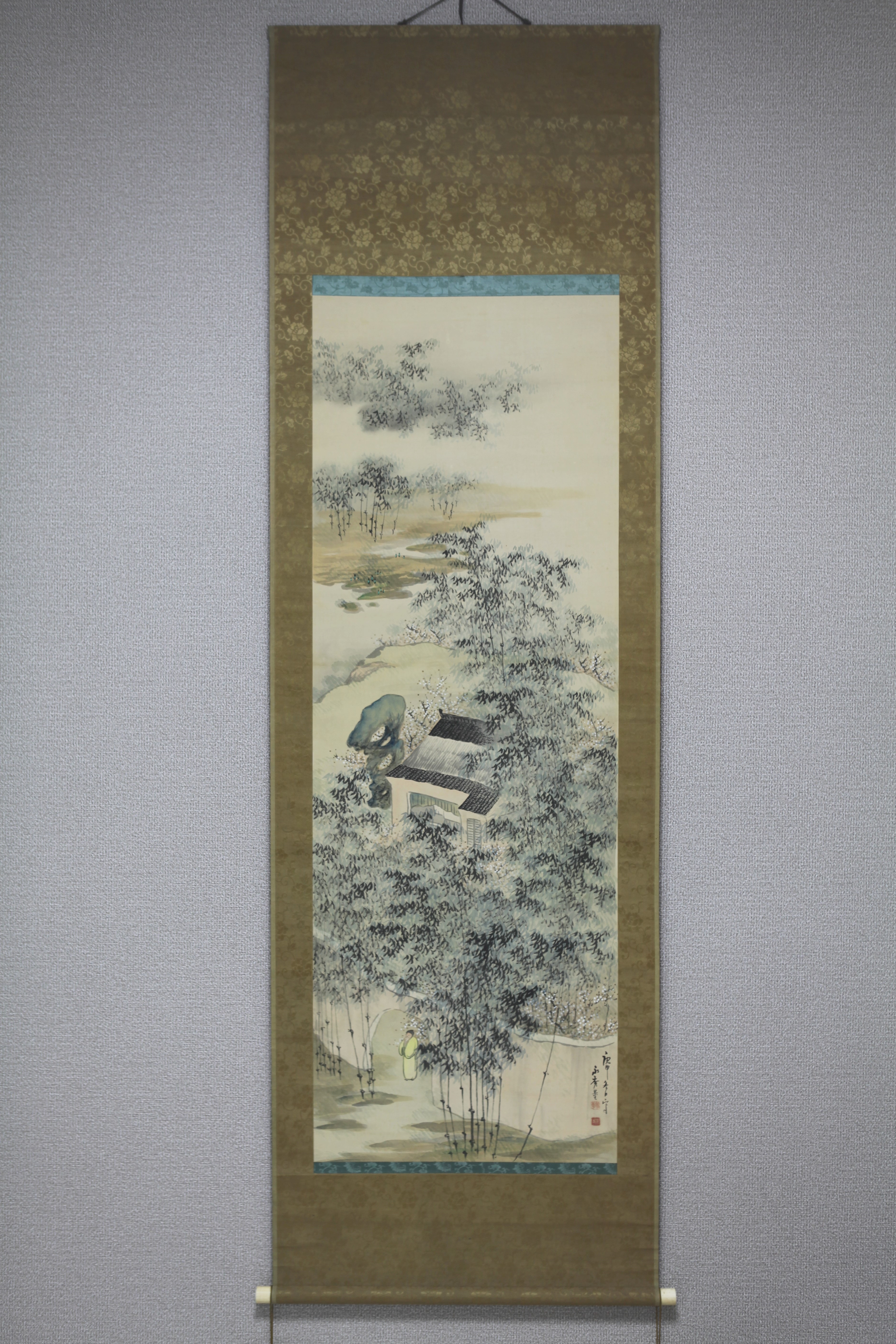 真作】【風車】佐々木永秀 「竹林書屋」◎肉筆絹本◎明治大正期の画家 南画 文人画 中国画 日本画 朝鮮美術－日本代購代Bid第一推介「Funbid」