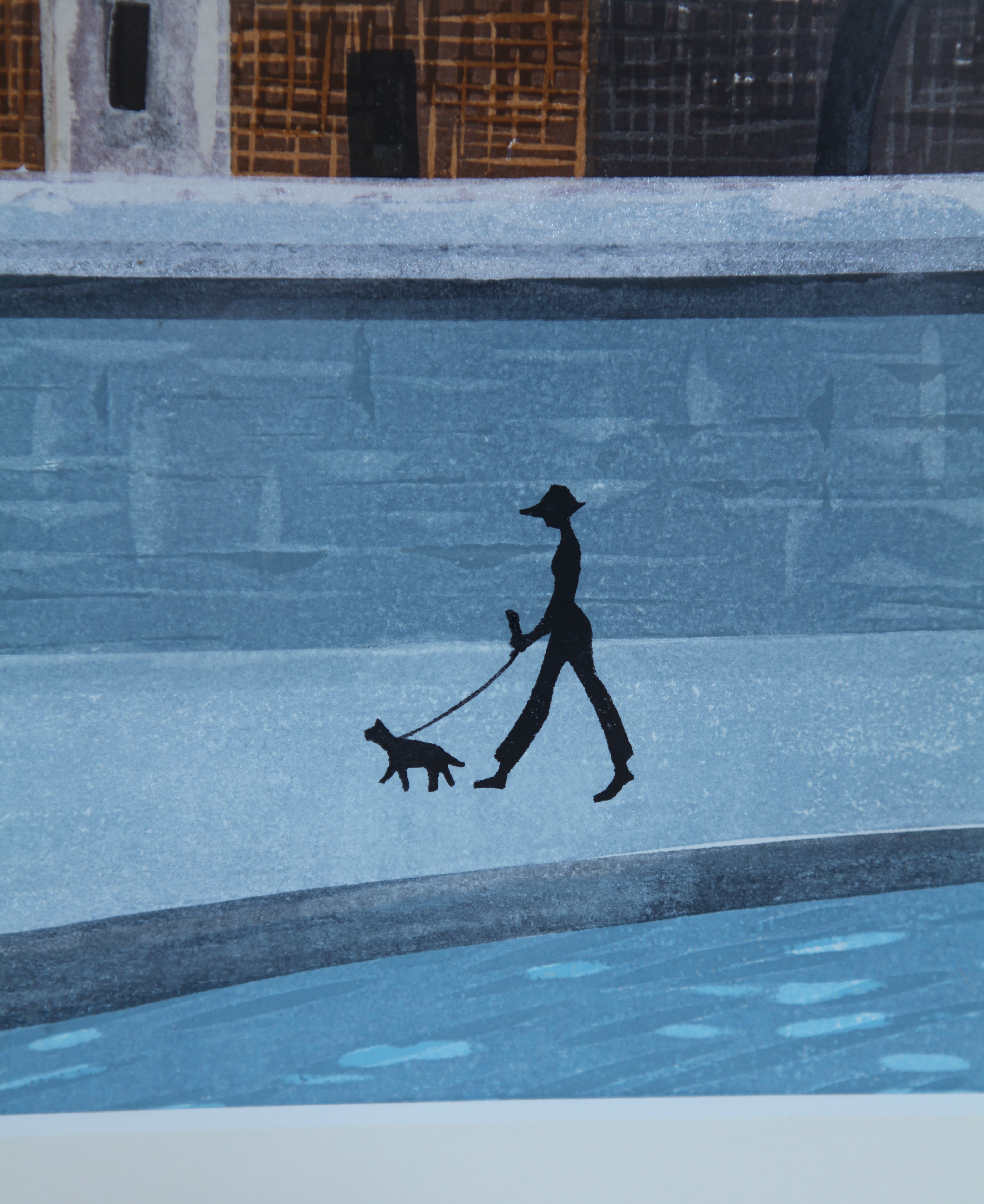 蔵出】阿部笙子 「散策」◎木版画 額装品 自題◎北海道の人 木版画家