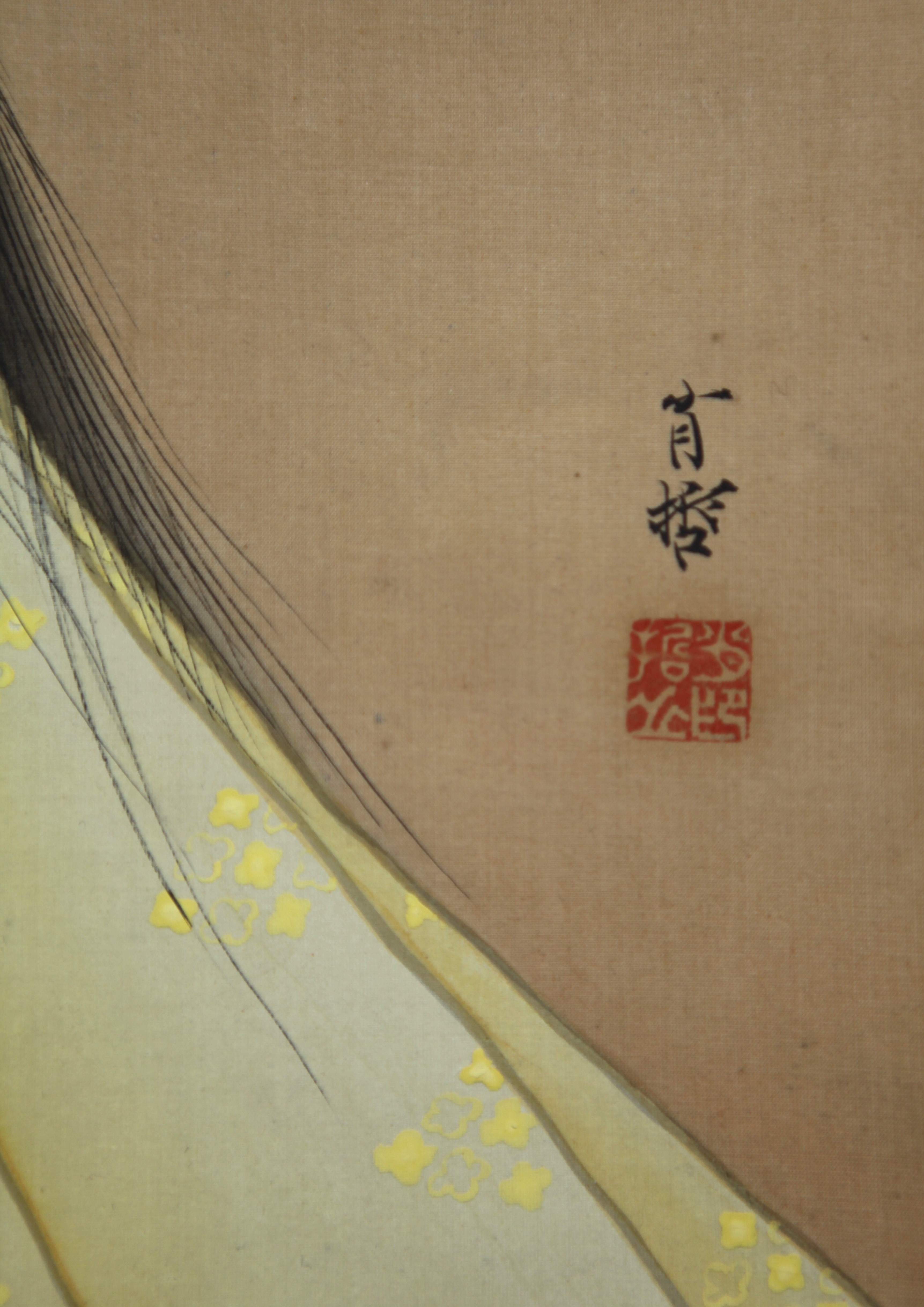 掛軸　美人画　二重箱　武藤嘉亭　絹本　値下げ可能です　真贋不明 掛軸 美人画 二重箱 武藤嘉亭 絹本 値下げ可能です 真贋不明 絵画
