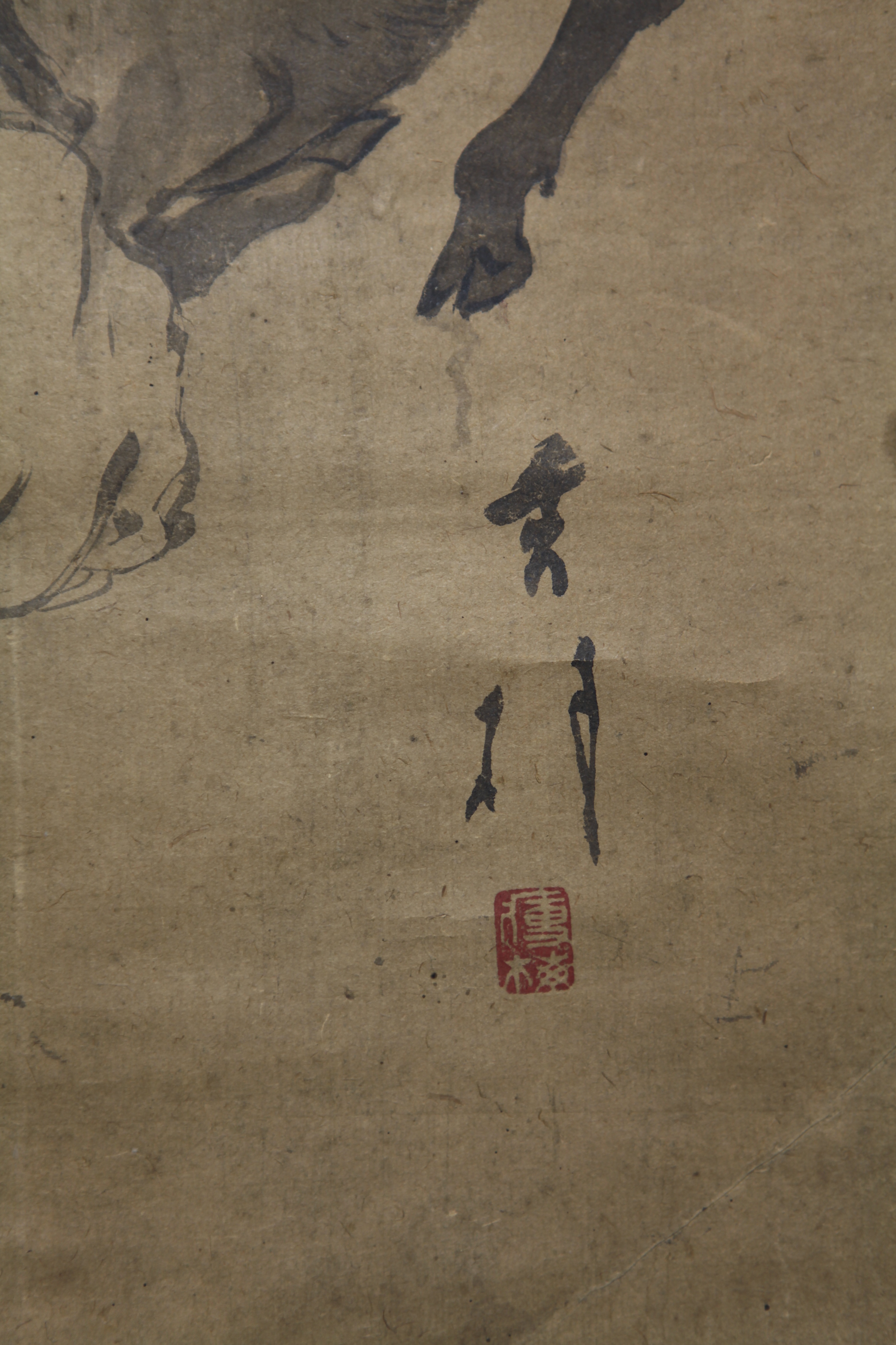 真作】【風車】 堀秀村 「五牛図」◎肉筆紙本◎桃山時代の武将 遠江守