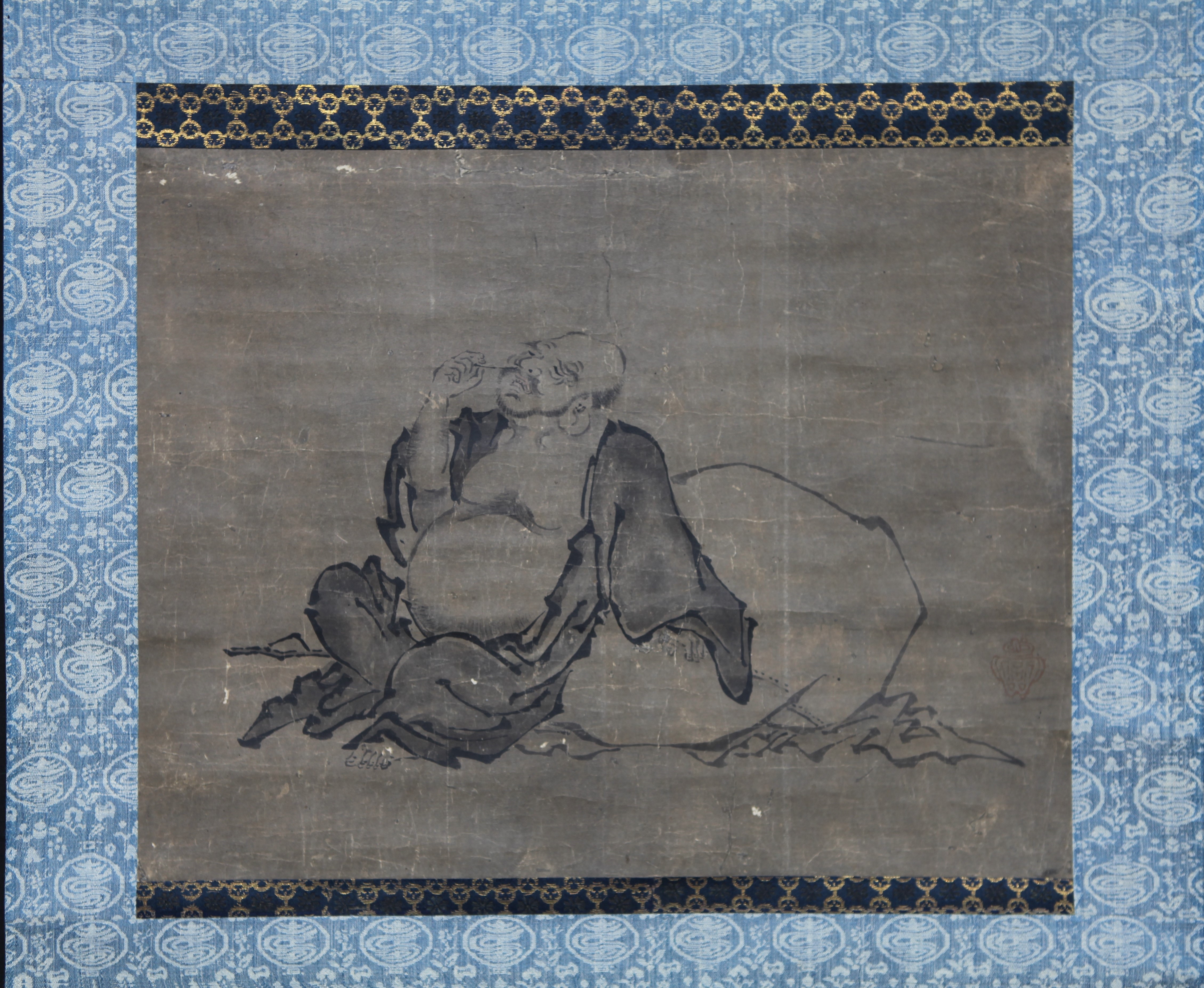 蔵出】狩野元信 「布袋僧」◎肉筆紙本◎室町後期の画家 狩野派二代目