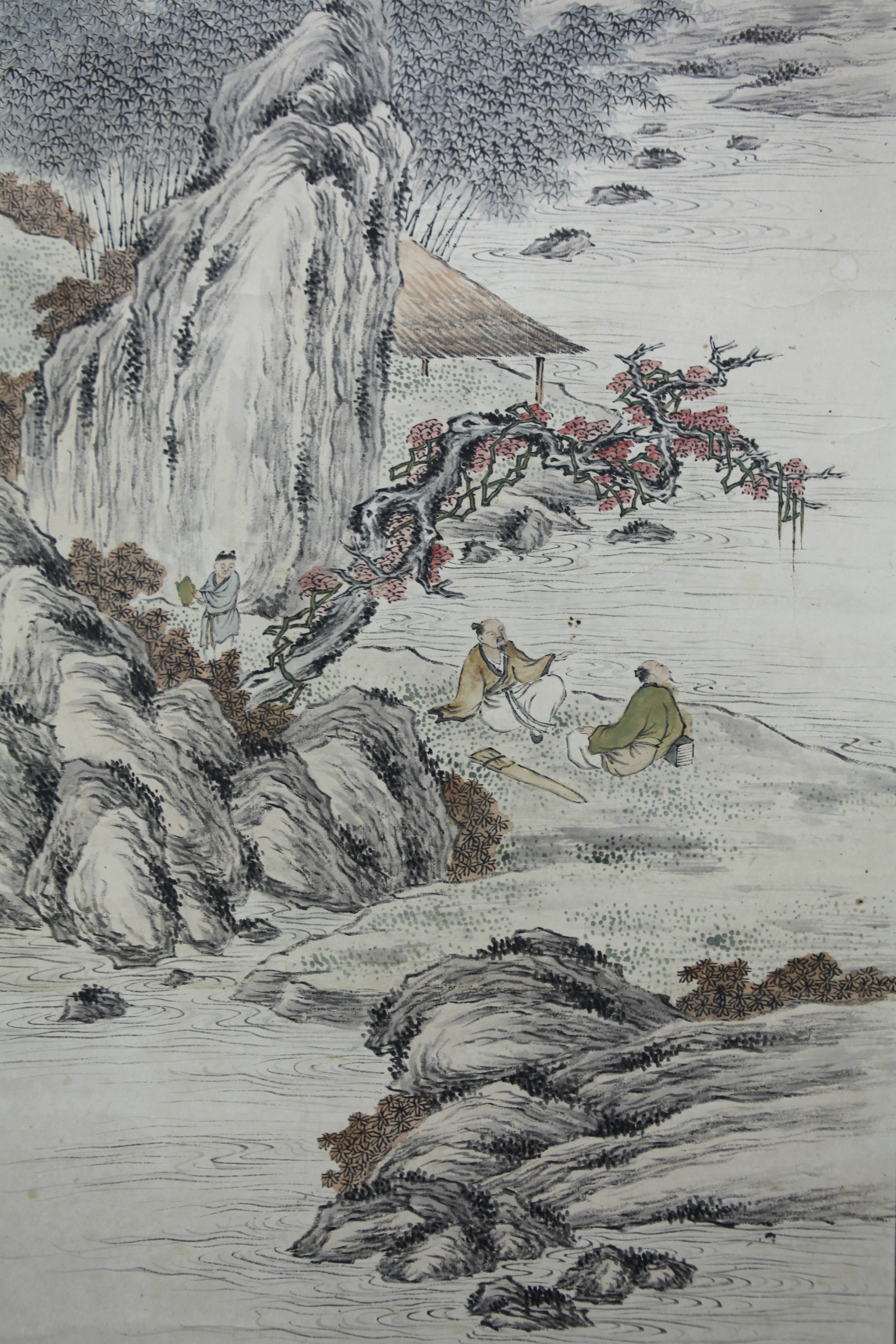 真作】【風車】田能村竹田「竹林論道」◎肉筆紙本◎江戸後期画家 豊後