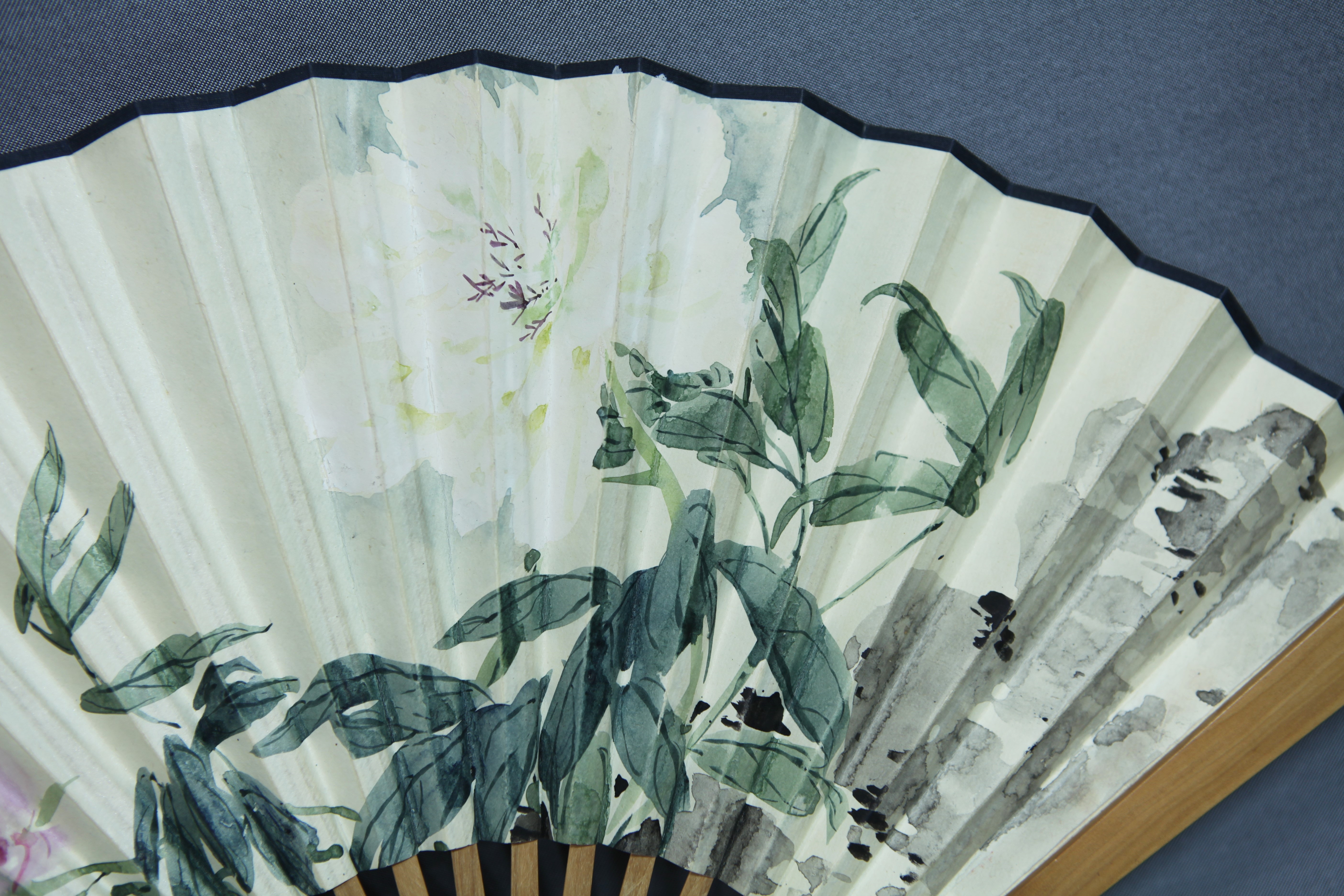 扇形まくり　中国清時代画家王鐸　肉筆保証　真作 扇形まくり中国清時代画家王鐸肉筆保証真作