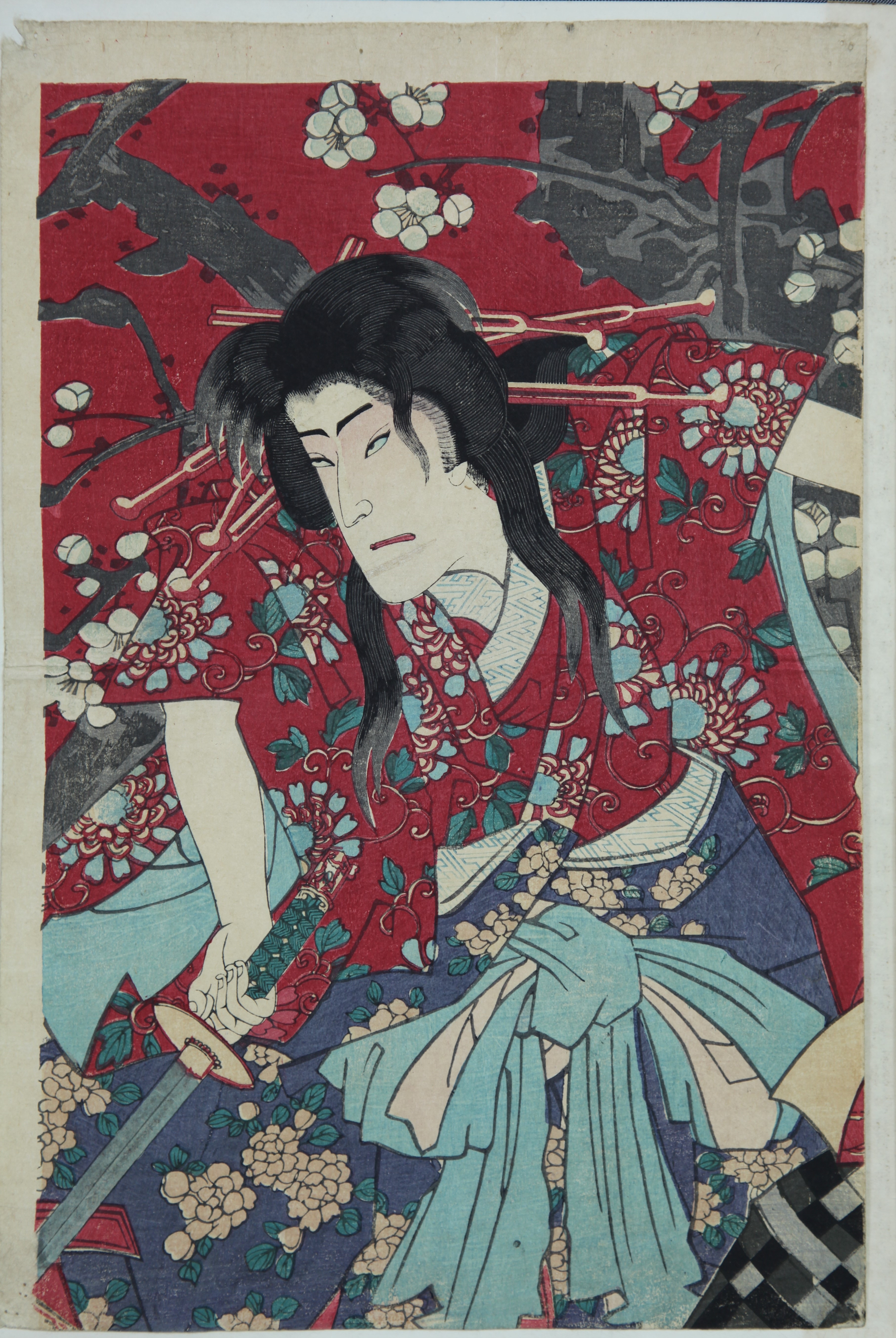 揚州周延「雪月花」三州 岡崎月 牛若丸浄瑠璃姫 木版画 浮世絵 木