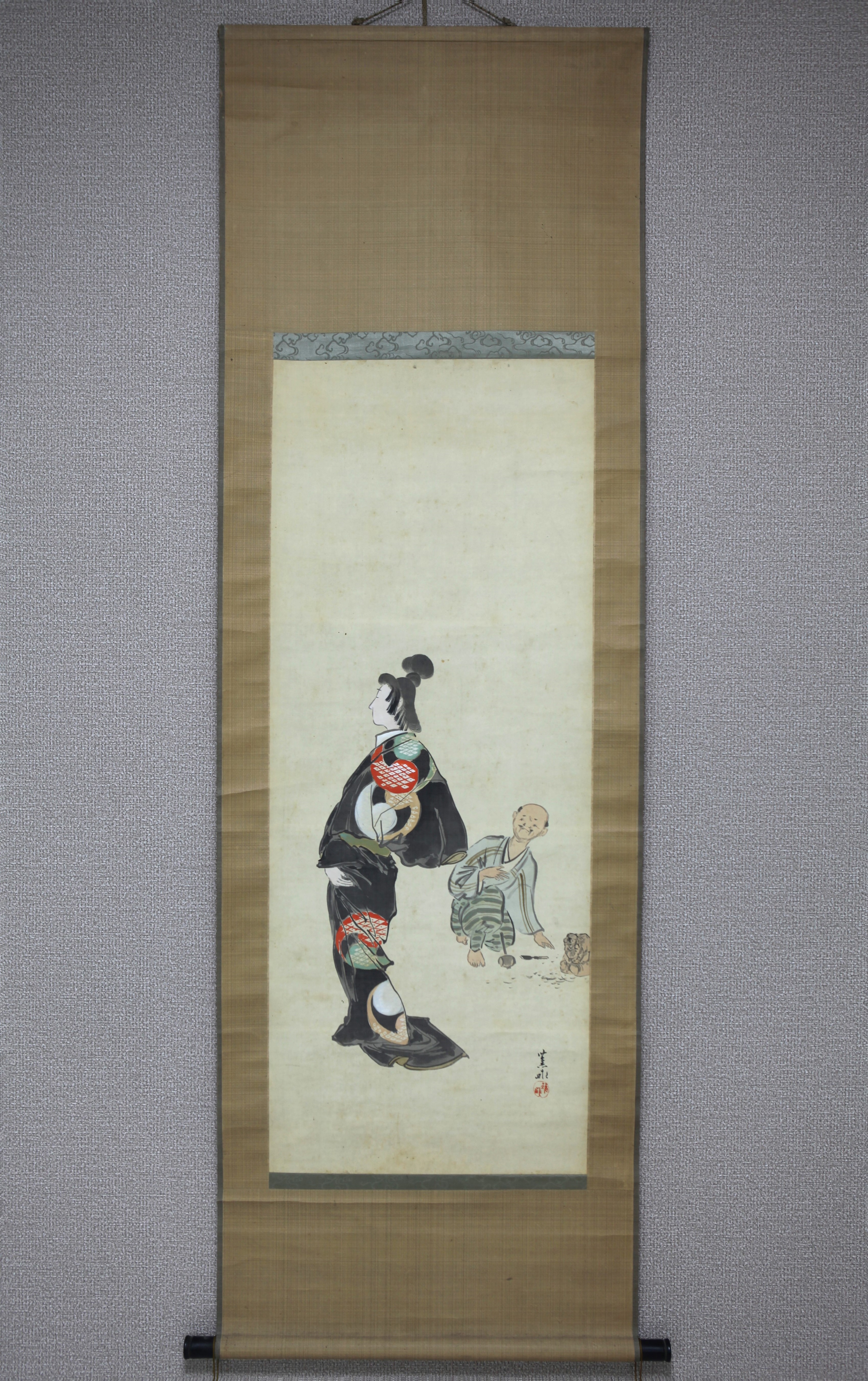 真贋 中村輝行 【牛と少年】 直筆サイン 肉筆 絵画 油彩画 豪華額装 資産家出 IMG_7552.JPG