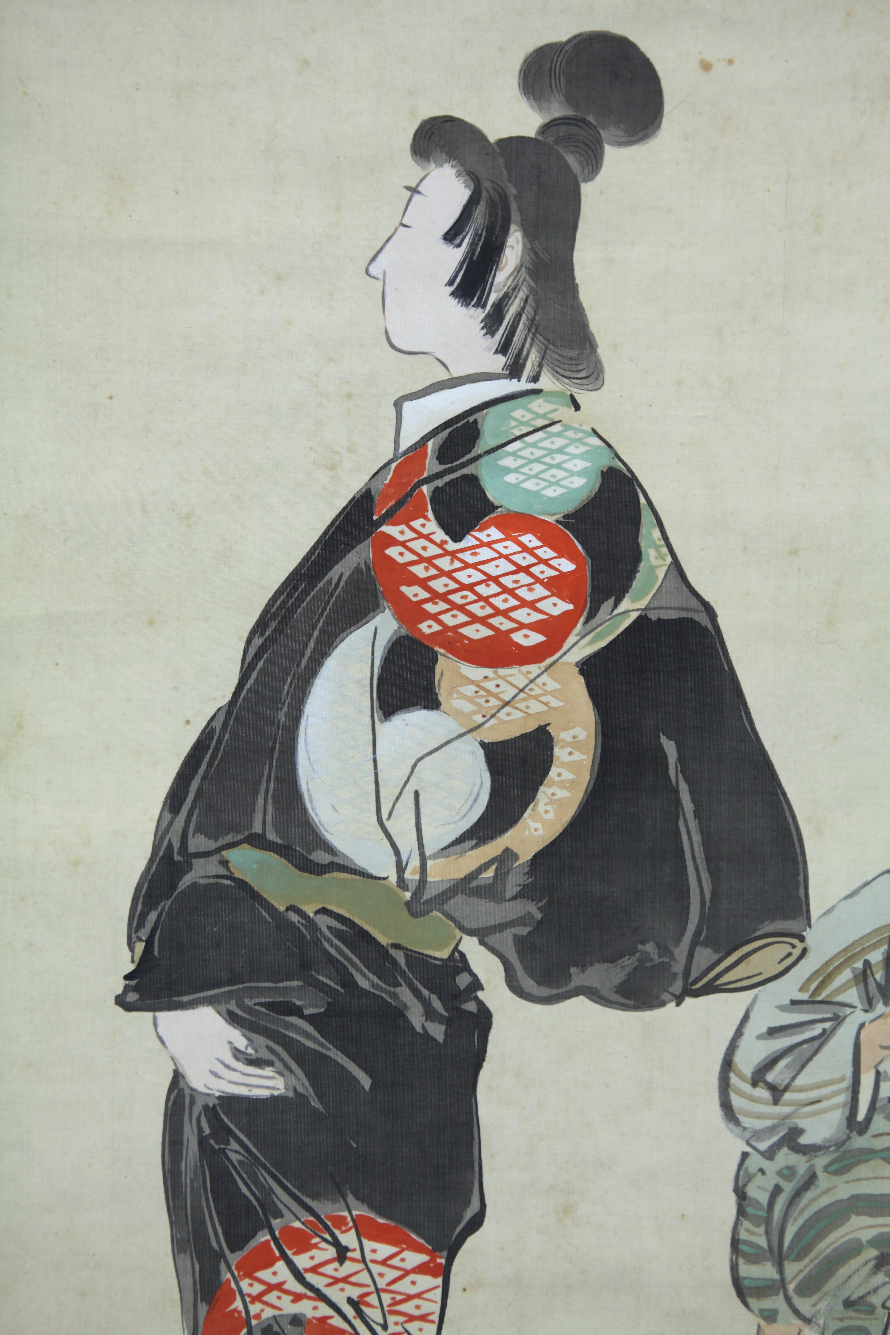 真贋 中村輝行 【牛と少年】 直筆サイン 肉筆 絵画 油彩画 豪華額装 資産家出 FCP】 真作保証 中村正義 袋戸4枚彩色画 「松」 1960年作 師